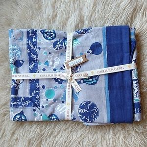 Couleur Nature Holiday Christmas Square Tablecloth Decor Blue Gray Coastal
